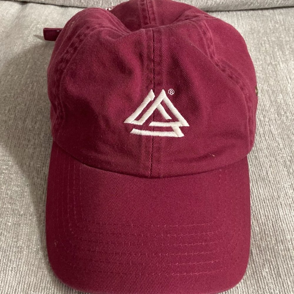 Alliance Capital Finance Red Burgundy Baseball Cap Hat Adjustable 100% Cotton